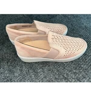 Vionic Kani Suede Leather Upper Nude Blush Slip On Sneaker Shoes Size 6.5